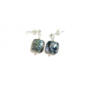 Stunning Square Paua Shell Drop Earrings